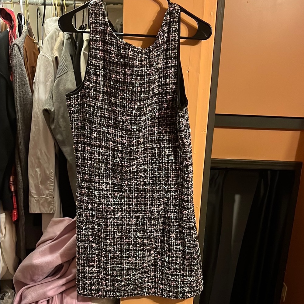 Chic Black and White Tweed Dress